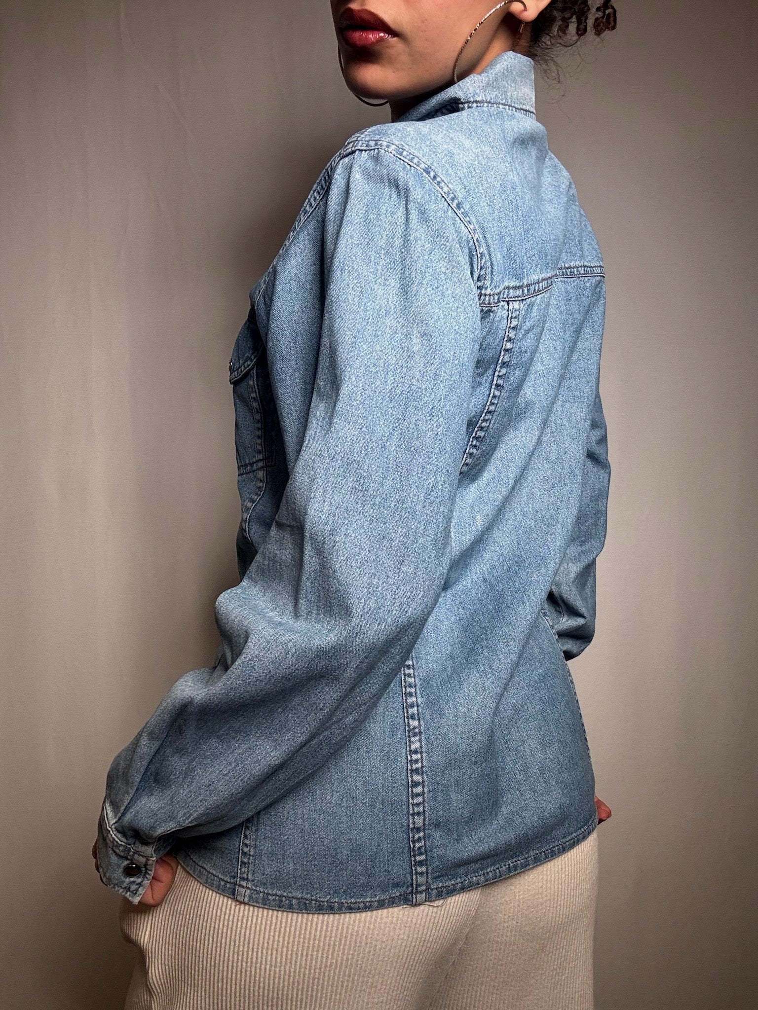 Chemise en denim cintrée M vintage
