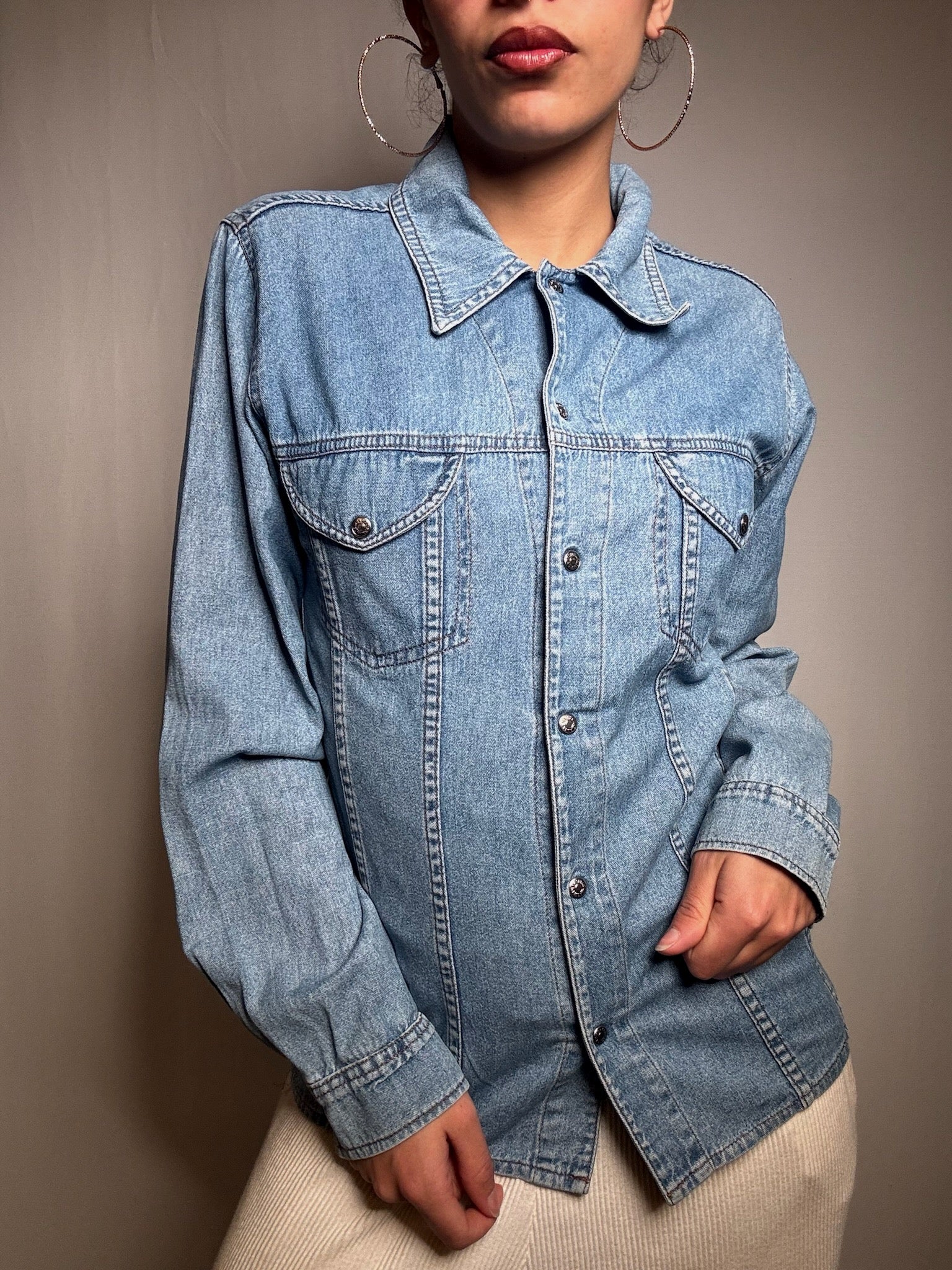 Chemise en denim cintrée M vintage