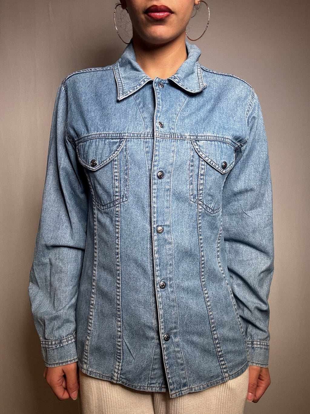 Tailliertes Vintage-Jeanshemd M