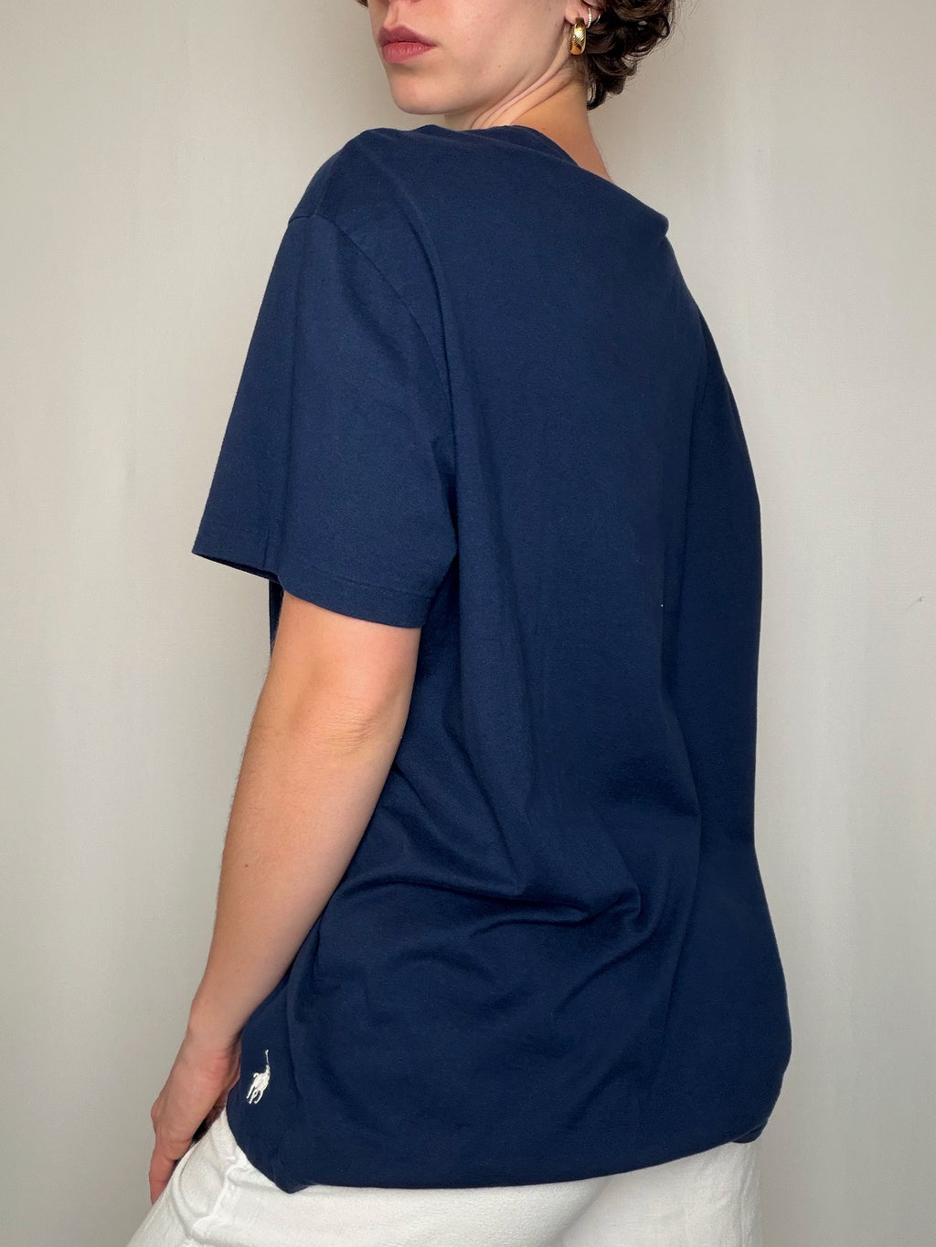 T-shirt bleu marine Polo RL L vintage