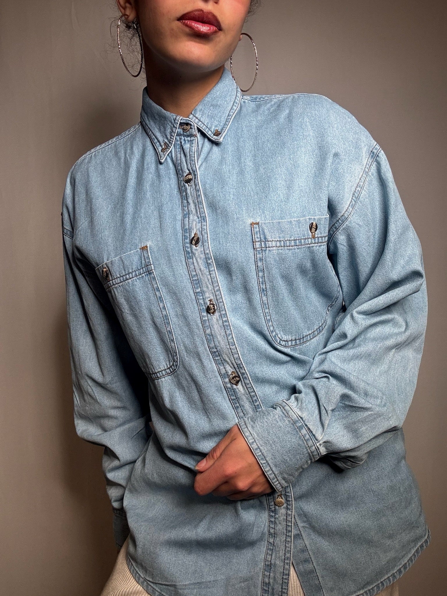 Chemise en denim clair M vintage