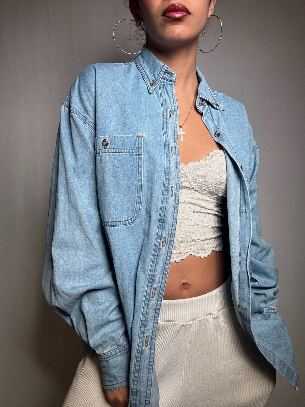 Chemise en denim clair M vintage