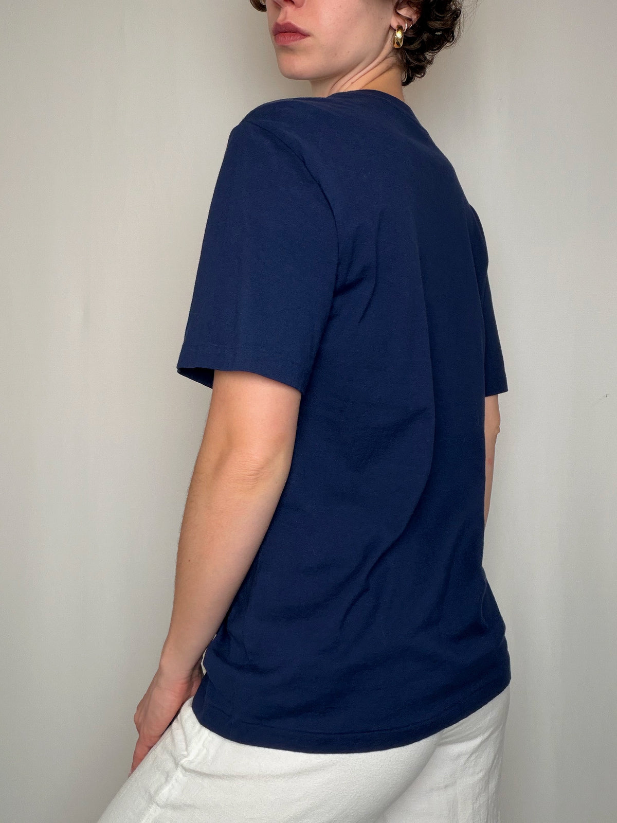 T-shirt bleu marine sérigraphié Polo RL XL vintage
