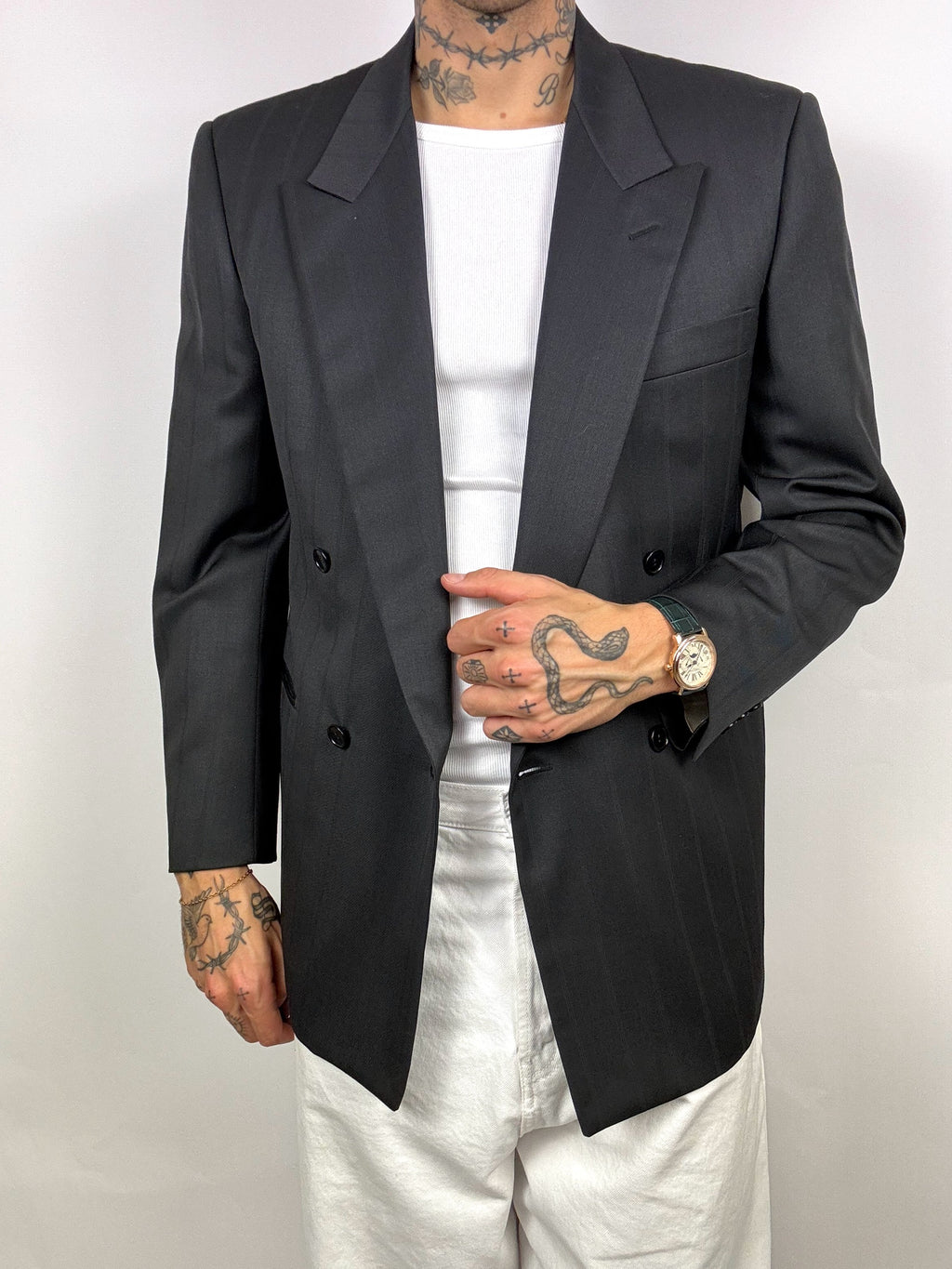 Vintage L/XL übergroßer schwarzer Blazer