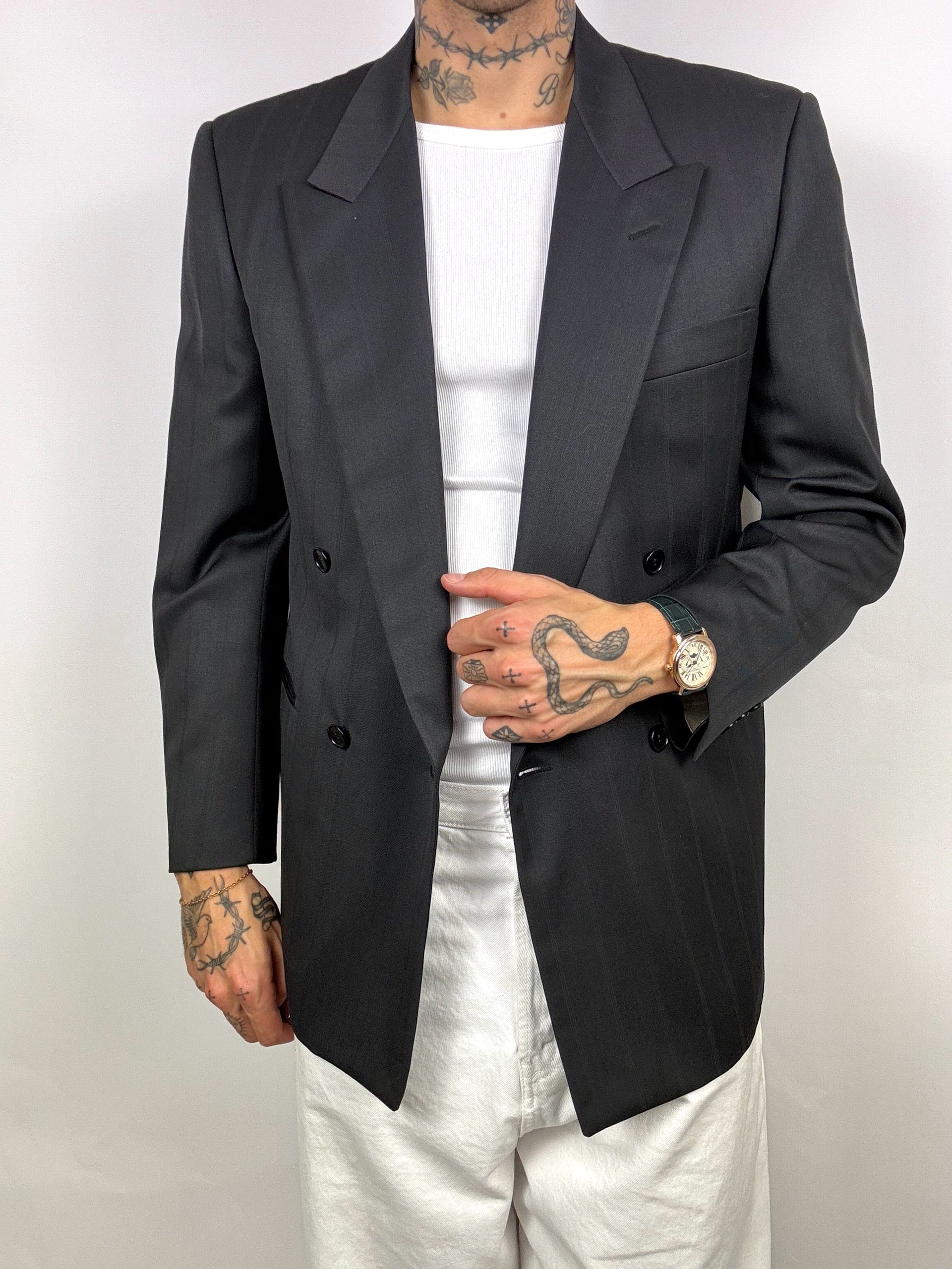 Vintage L/XL übergroßer schwarzer Blazer