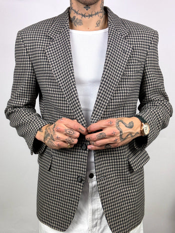 Blazer à pied de poule avec du cachemire L/XL vintage