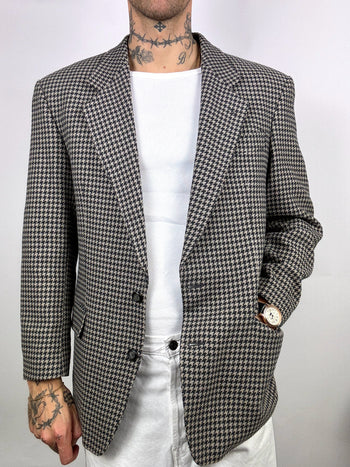 Blazer à pied de poule avec du cachemire L/XL vintage