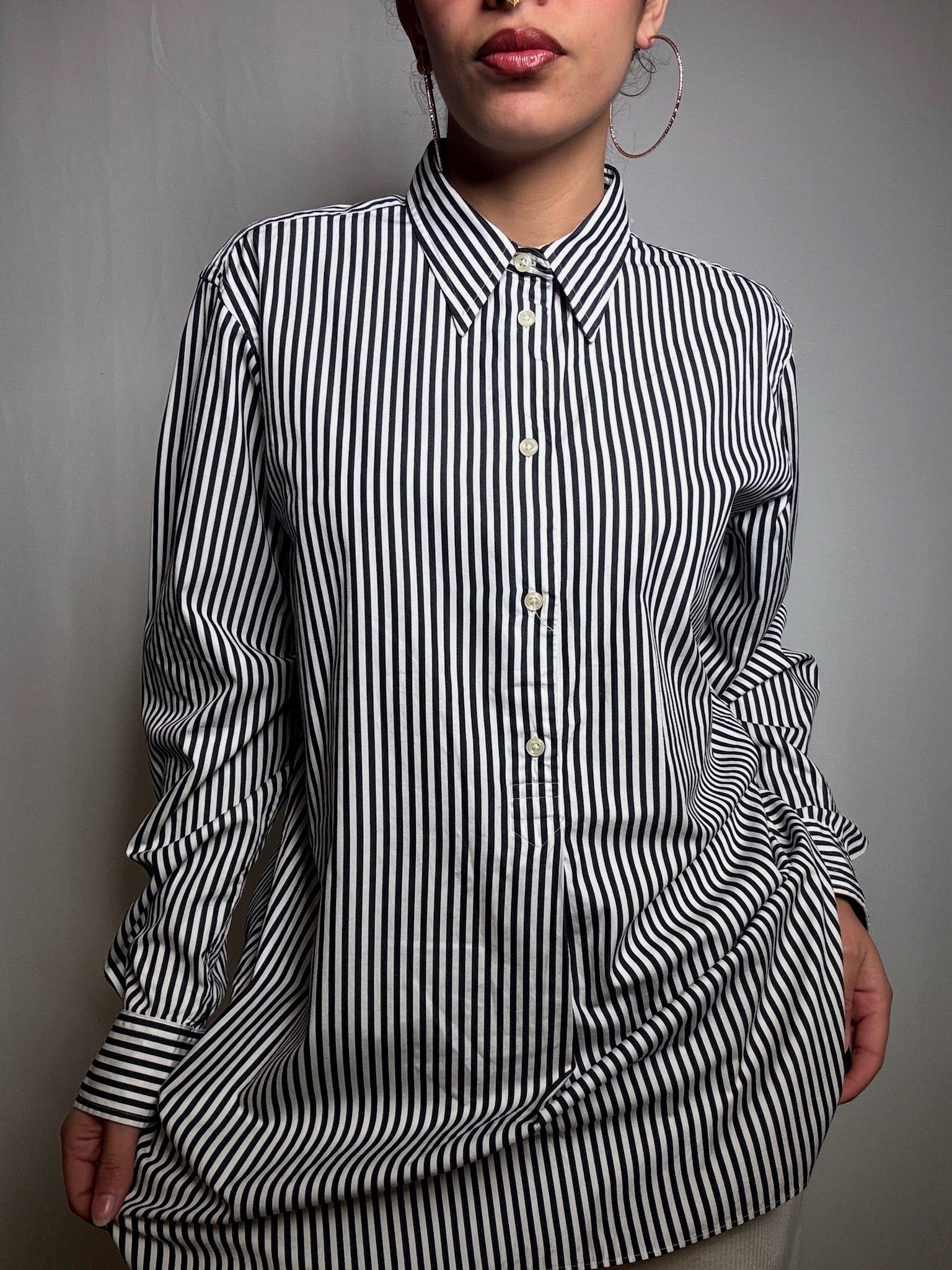 Gestreiftes Ralph Lauren Tunikahemd L Vintage