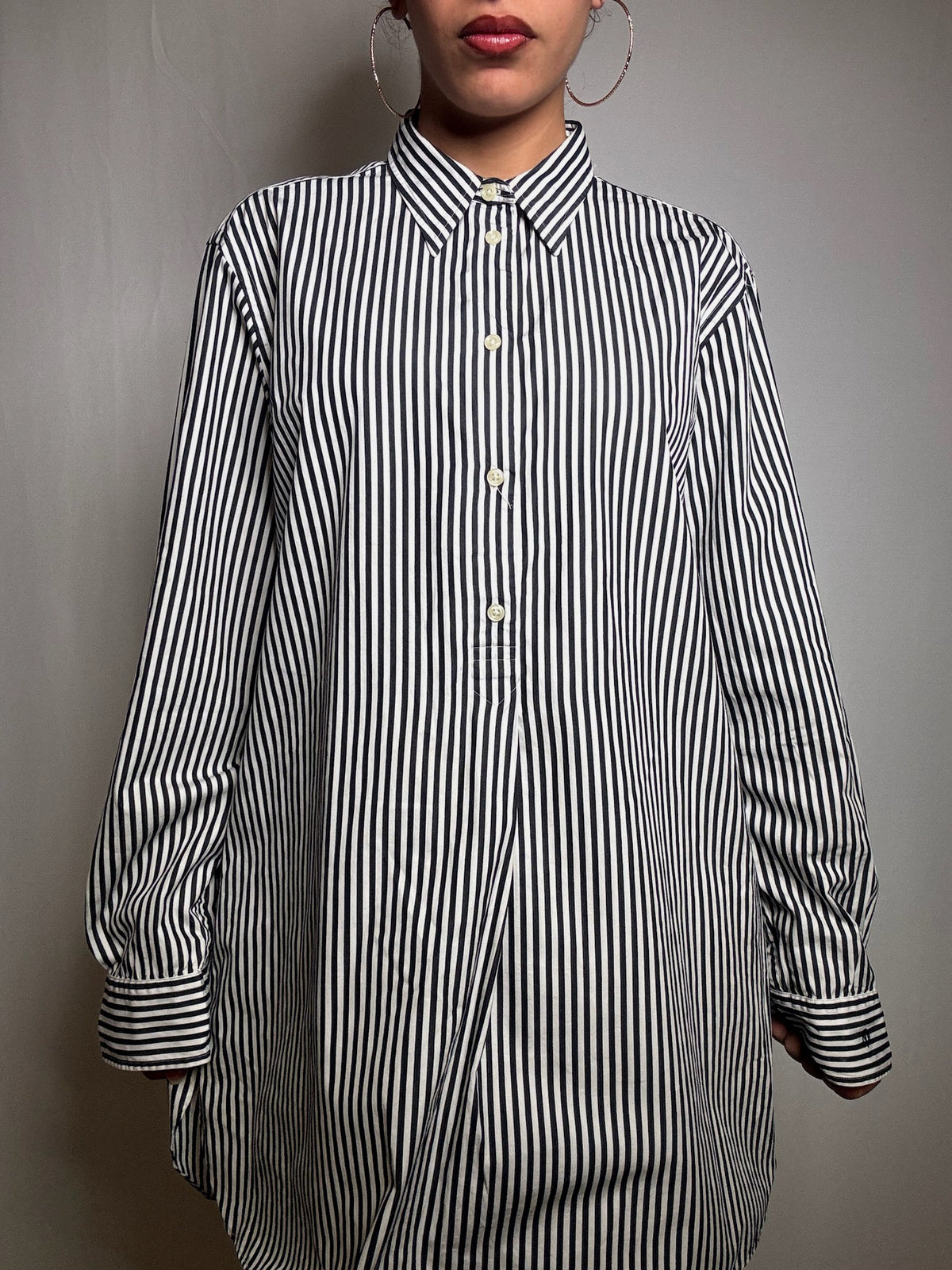 Gestreiftes Ralph Lauren Tunikahemd L Vintage