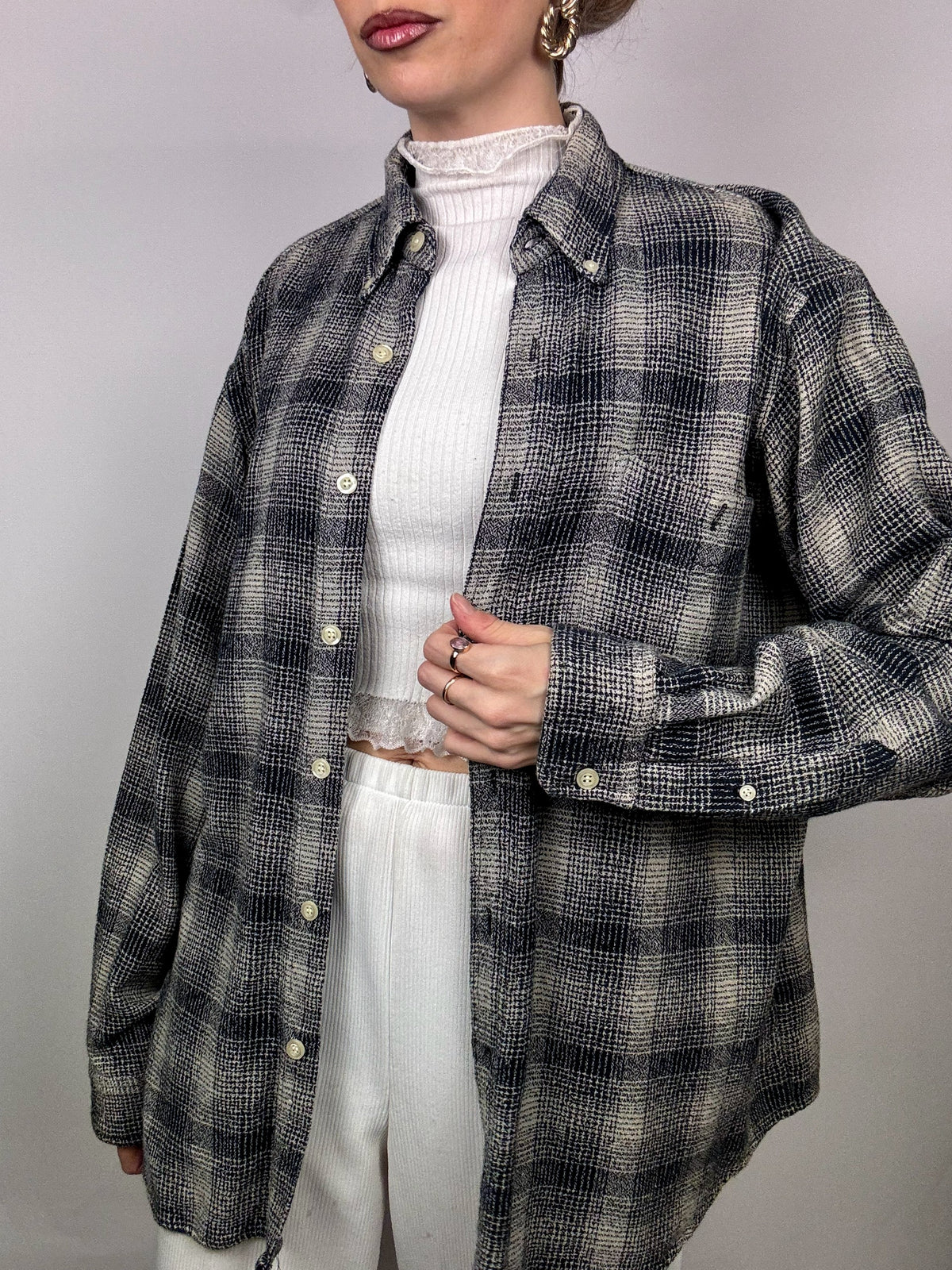 Vintage L/XL Plaid Thick Shirt