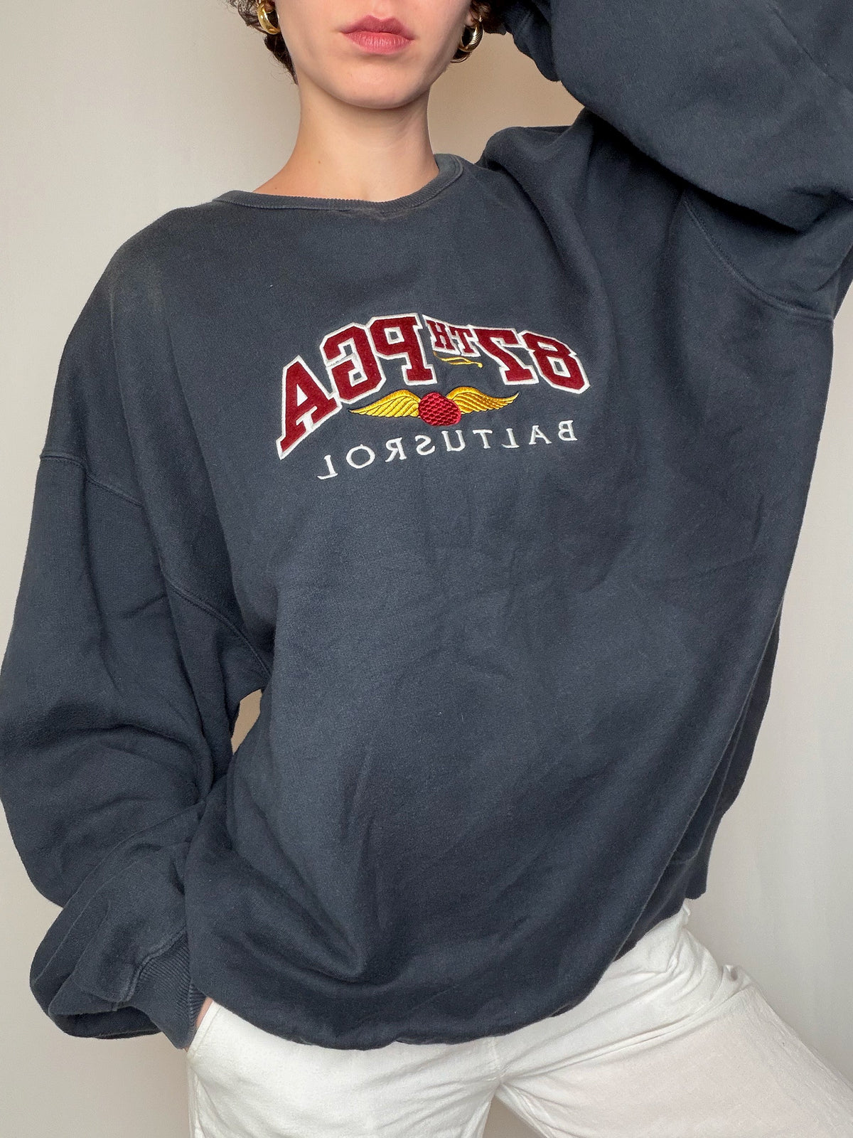 Sweat gris University XL vintage