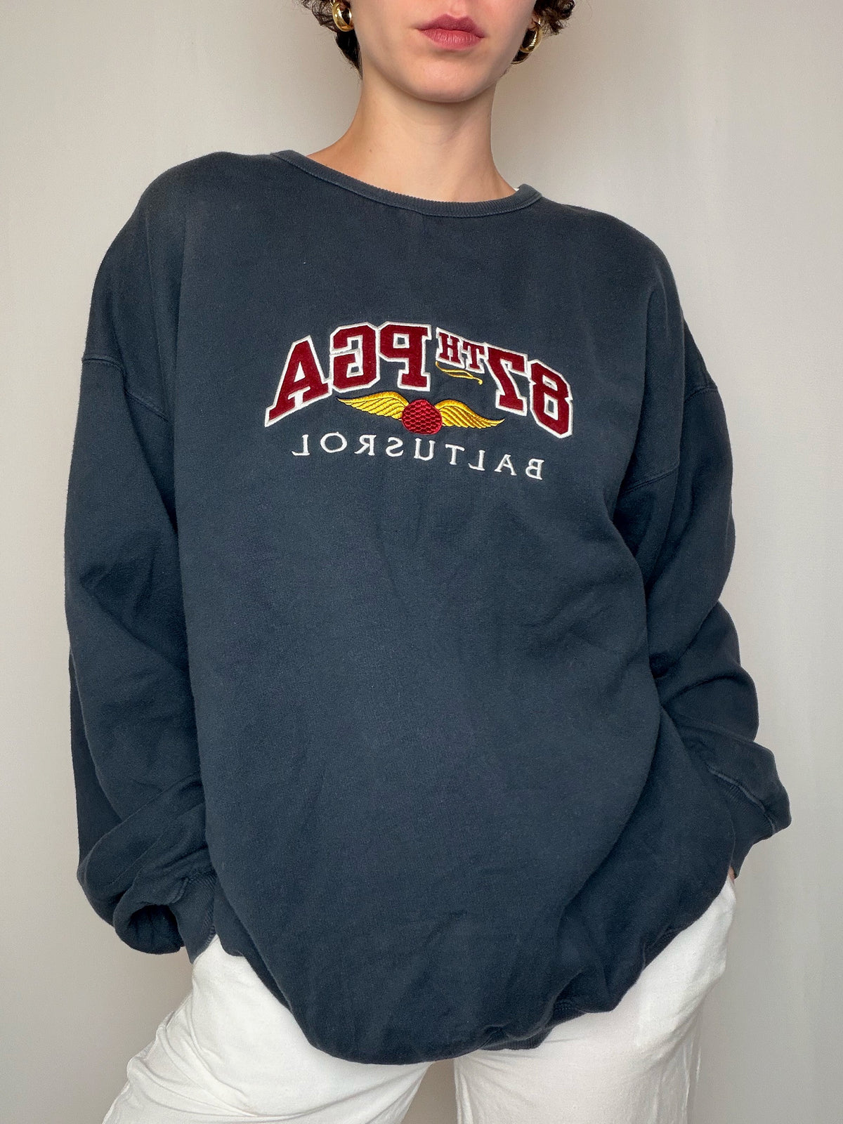 Sweat gris University XL vintage