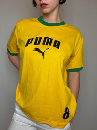 Tshirt jaune et vert Puma L vintage