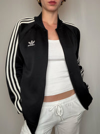 Jacket de sport noir Adidas M vintage