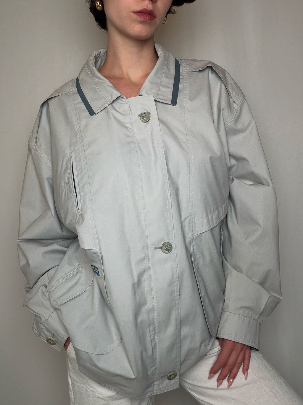 Veste coupe-vent grise XL vintage