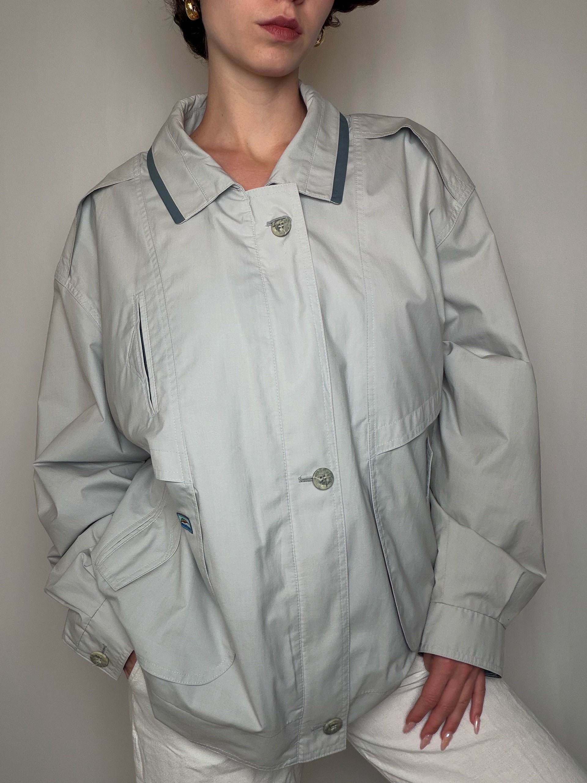 Veste coupe-vent grise XL vintage