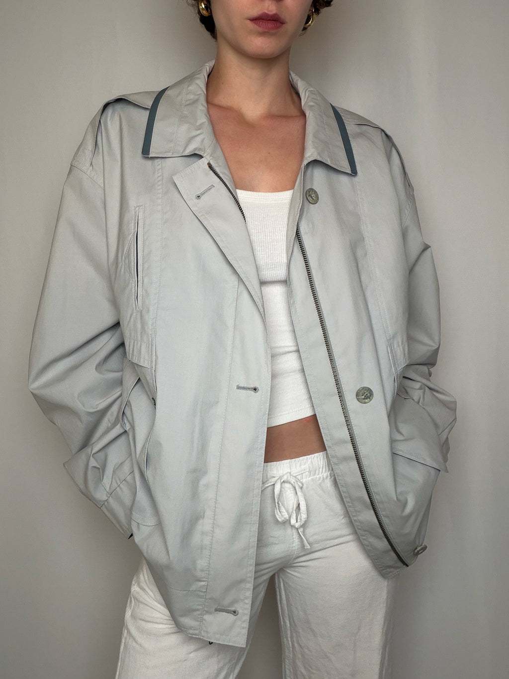 Veste coupe-vent grise XL vintage