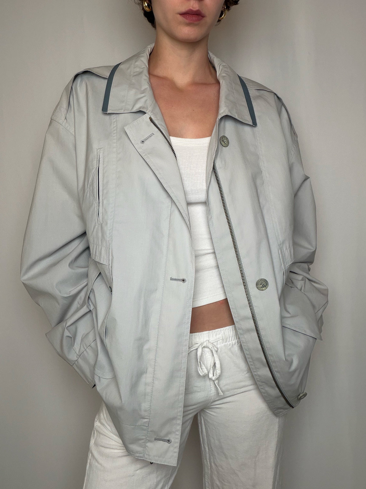 Veste coupe-vent grise XL vintage