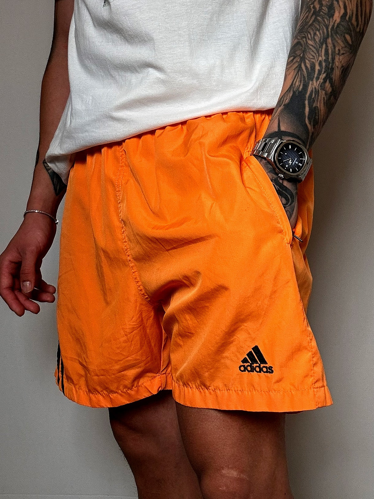 Maillot de bain orange Adidas L vintage