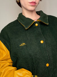 Bomber varsity vert&jaune XL vintage