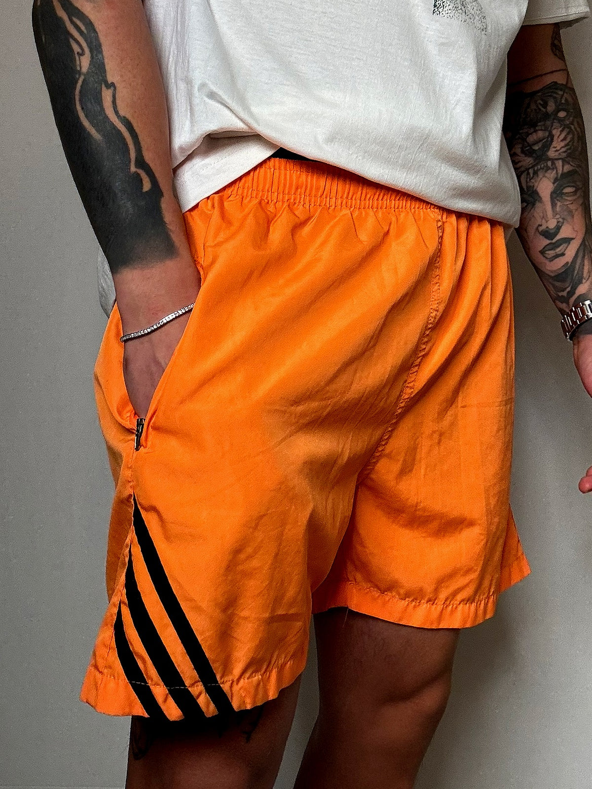 Maillot de bain orange Adidas L vintage