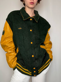 Bomber varsity vert&jaune XL vintage