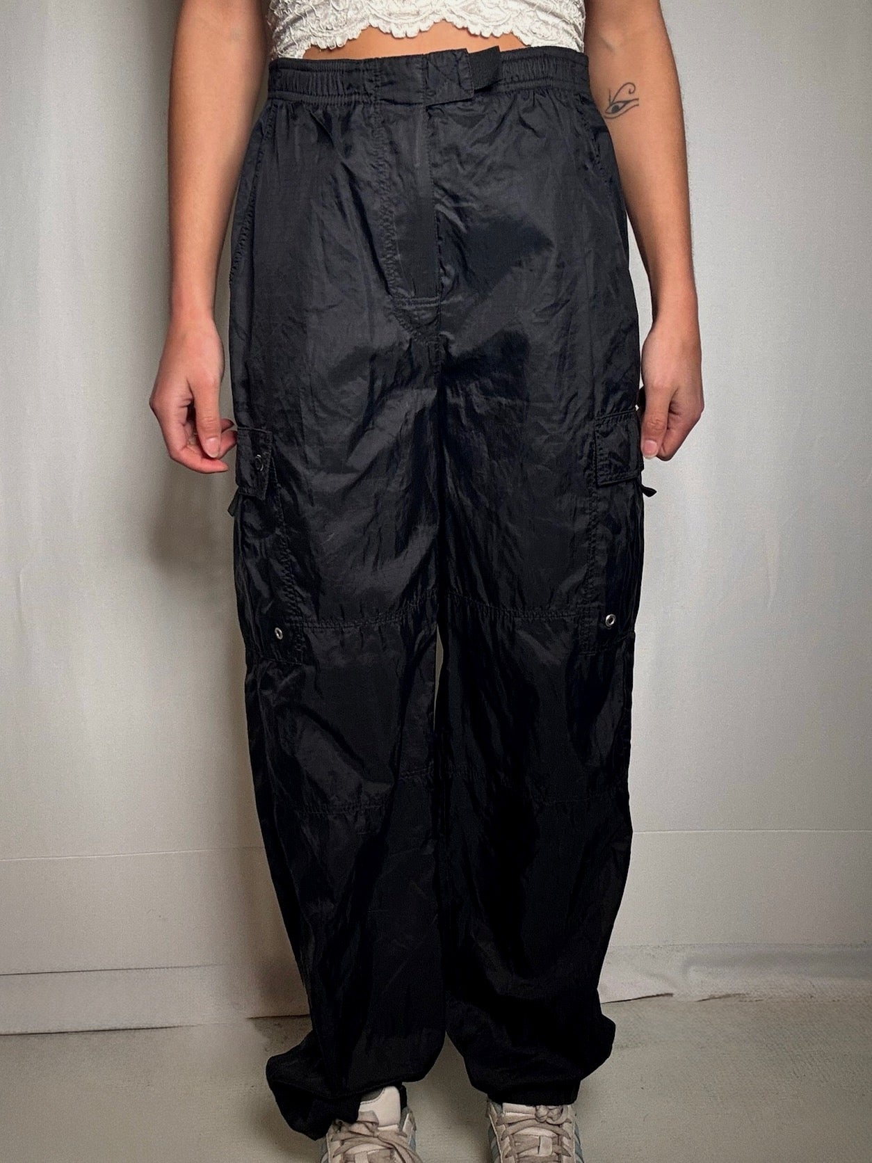 Schwarze Champion S Vintage-Jogginghose