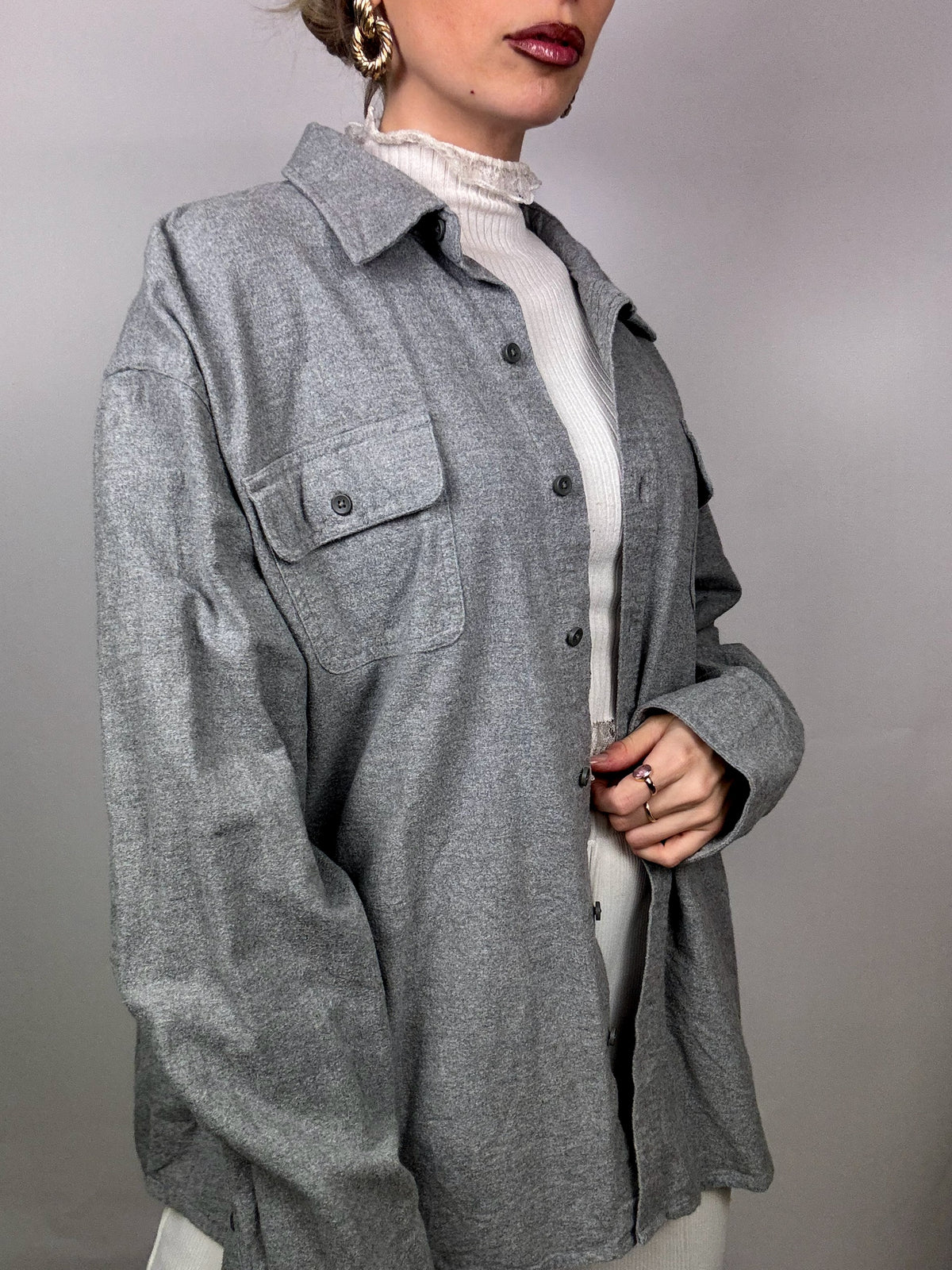 Vintage TIMBERLAND 2XL Grey Thick Shirt