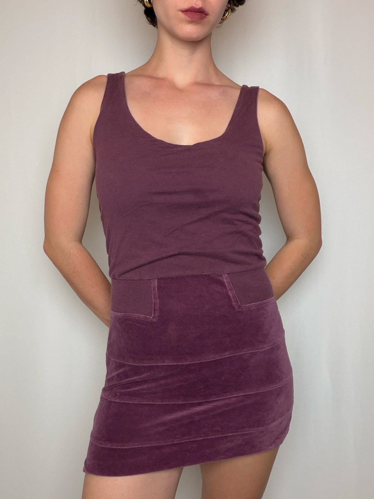 Robe velours prune Juicy Couture S/M vintage
