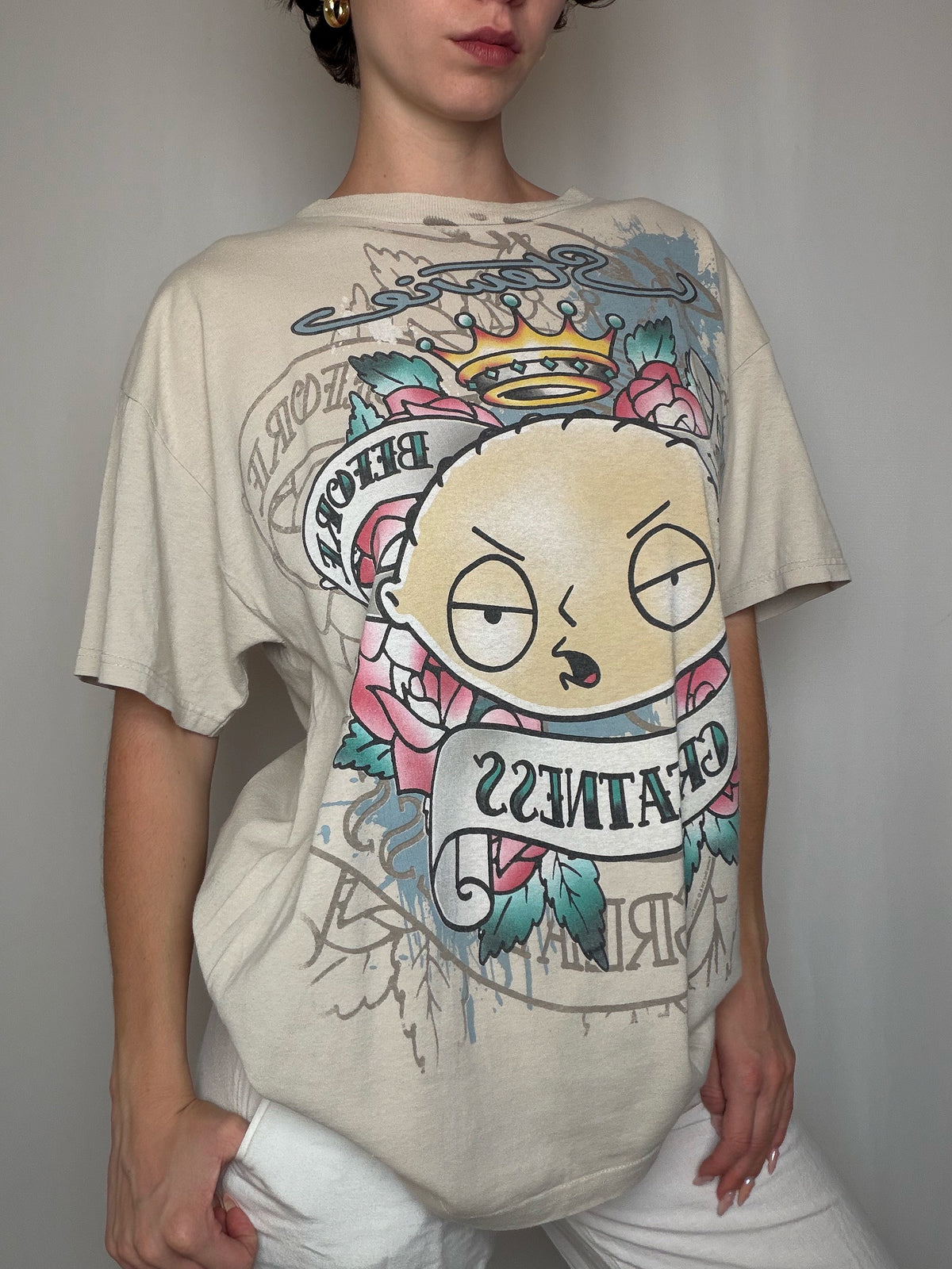 T-shirt beige style EdHardy Stevie L vintage