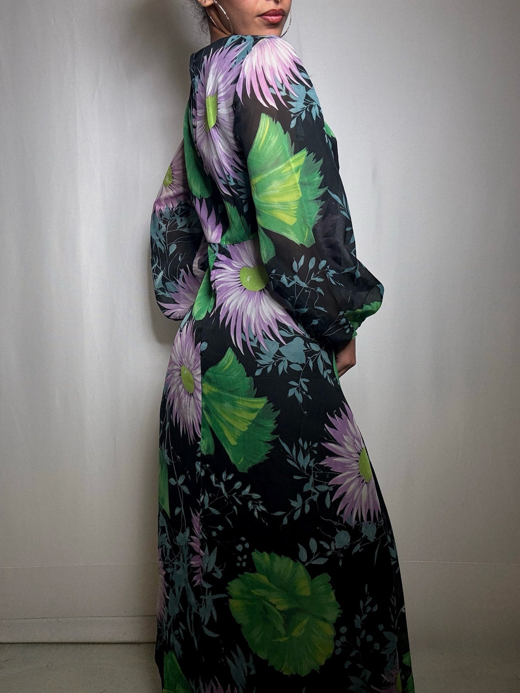 Printed vintage long dress M