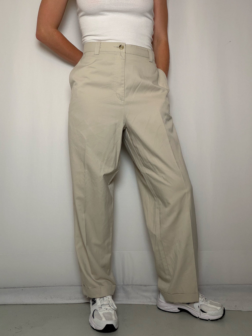 Pantalon chino beige Adidas S vintage