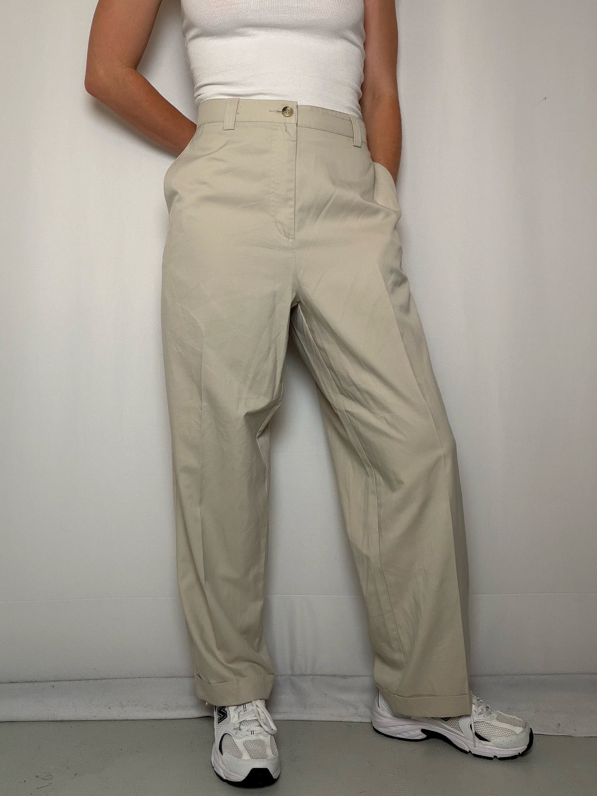Pantalon chino beige Adidas S vintage