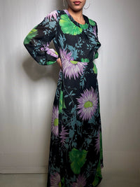 Printed vintage long dress M