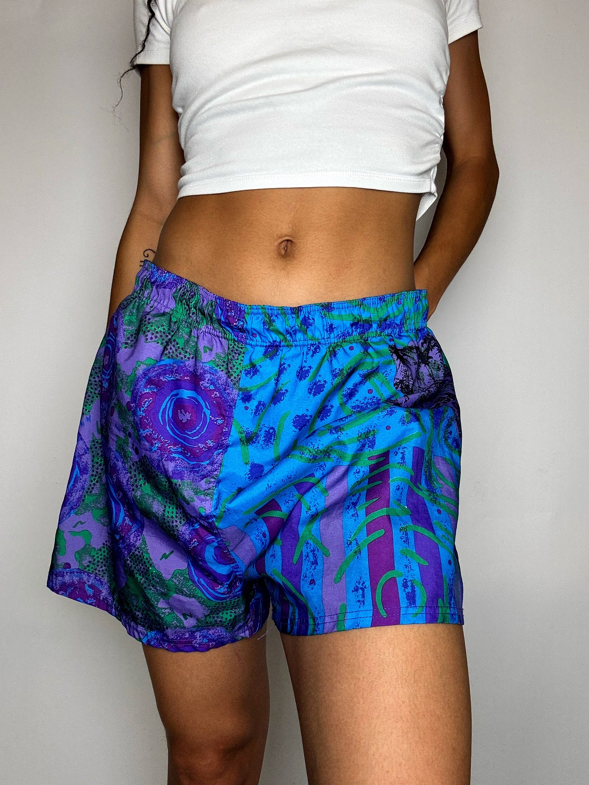 Short imperméable graphique L vintage