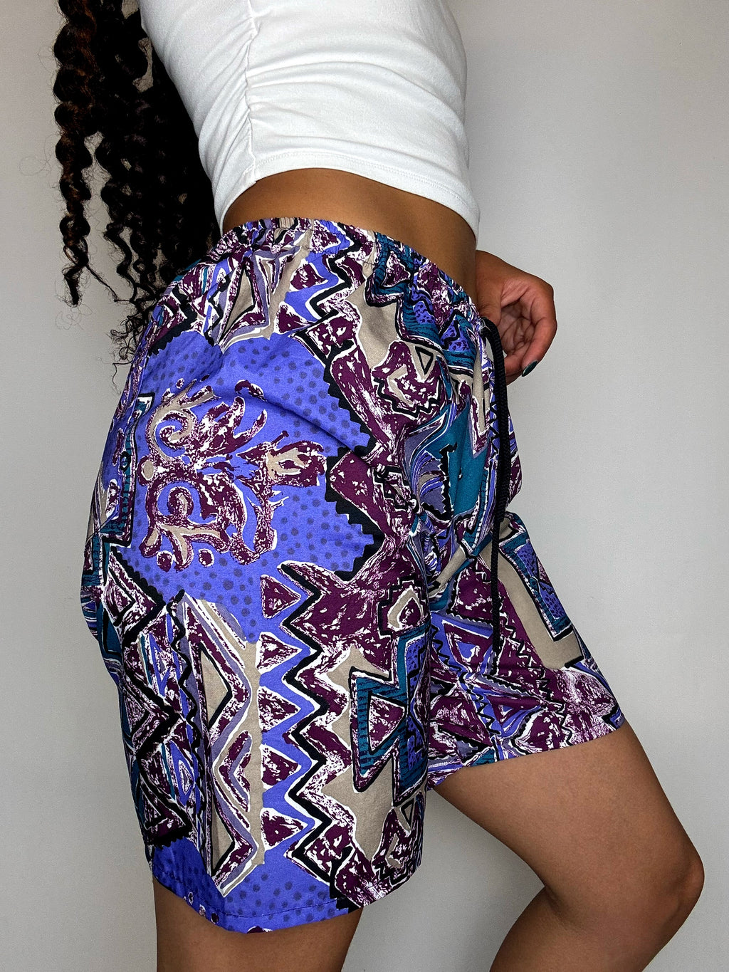 Short imperméable graphique M vintage