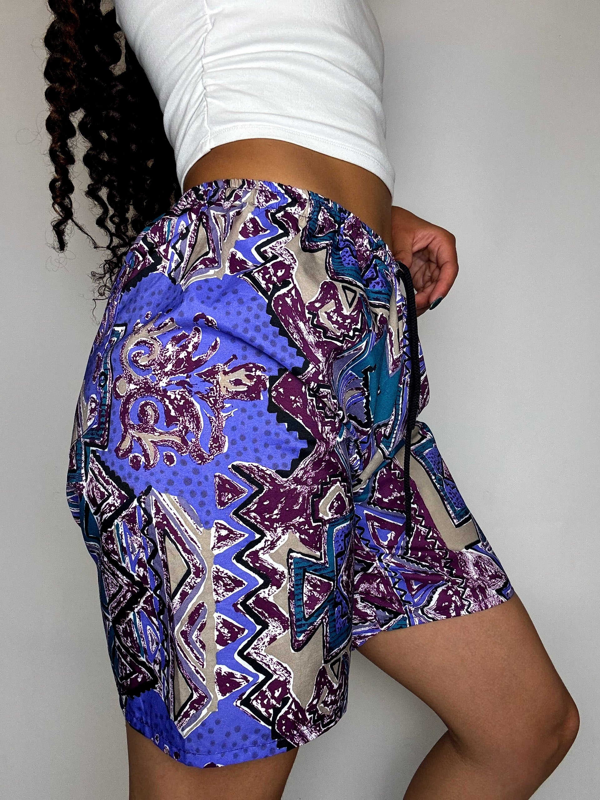 Short imperméable graphique M vintage