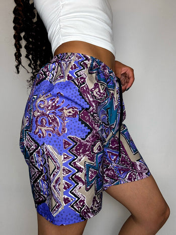 Short imperméable graphique M vintage
