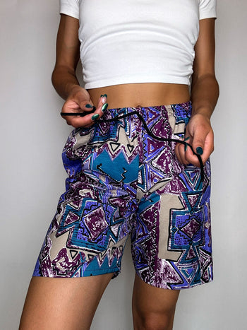 Short imperméable graphique M vintage