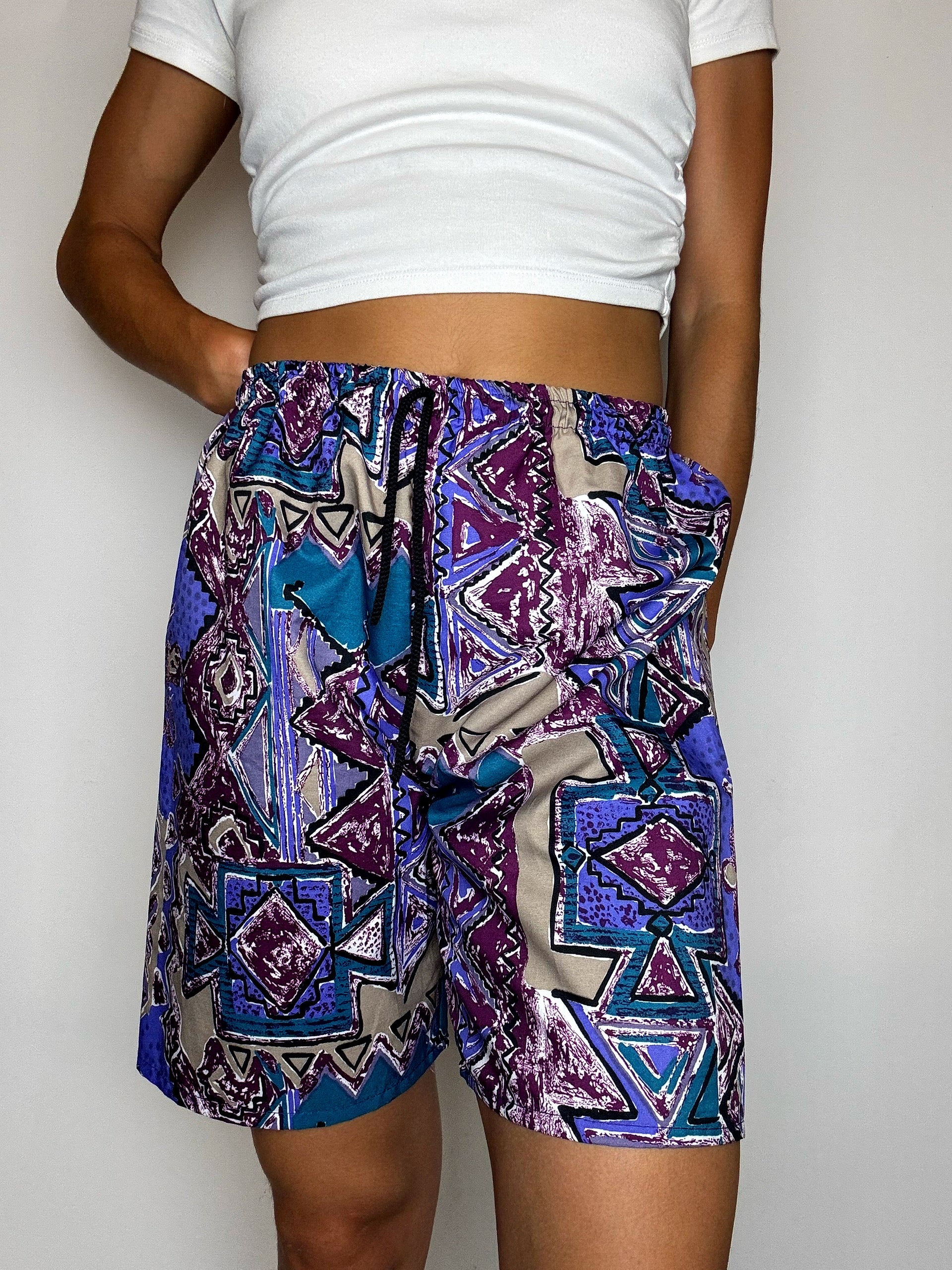 Short imperméable graphique M vintage