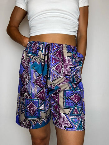 Short imperméable graphique M vintage