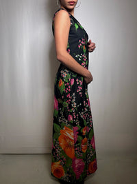 Vintage Floral Maxi Dress M/L
