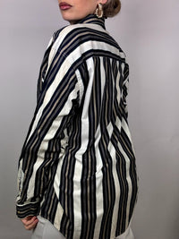 Vintage gestreiftes Baumwollhemd L