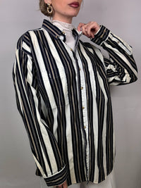 Vintage gestreiftes Baumwollhemd L