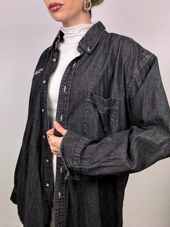 Chemise en denim noire XL vintage