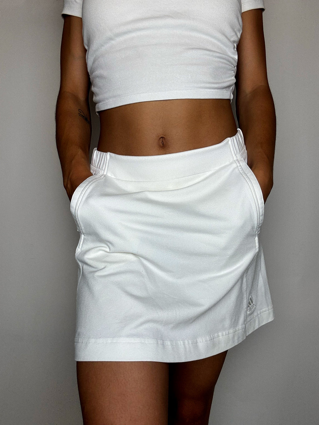 Jupe blanche droite ADIDAS M/L vintage
