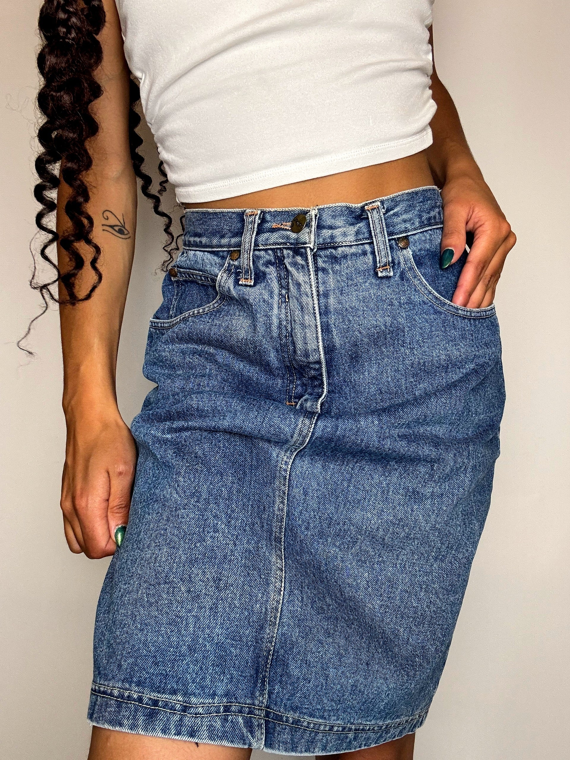 Jupe en jean midi M/L vintage