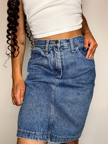 Jupe en jean midi M/L vintage