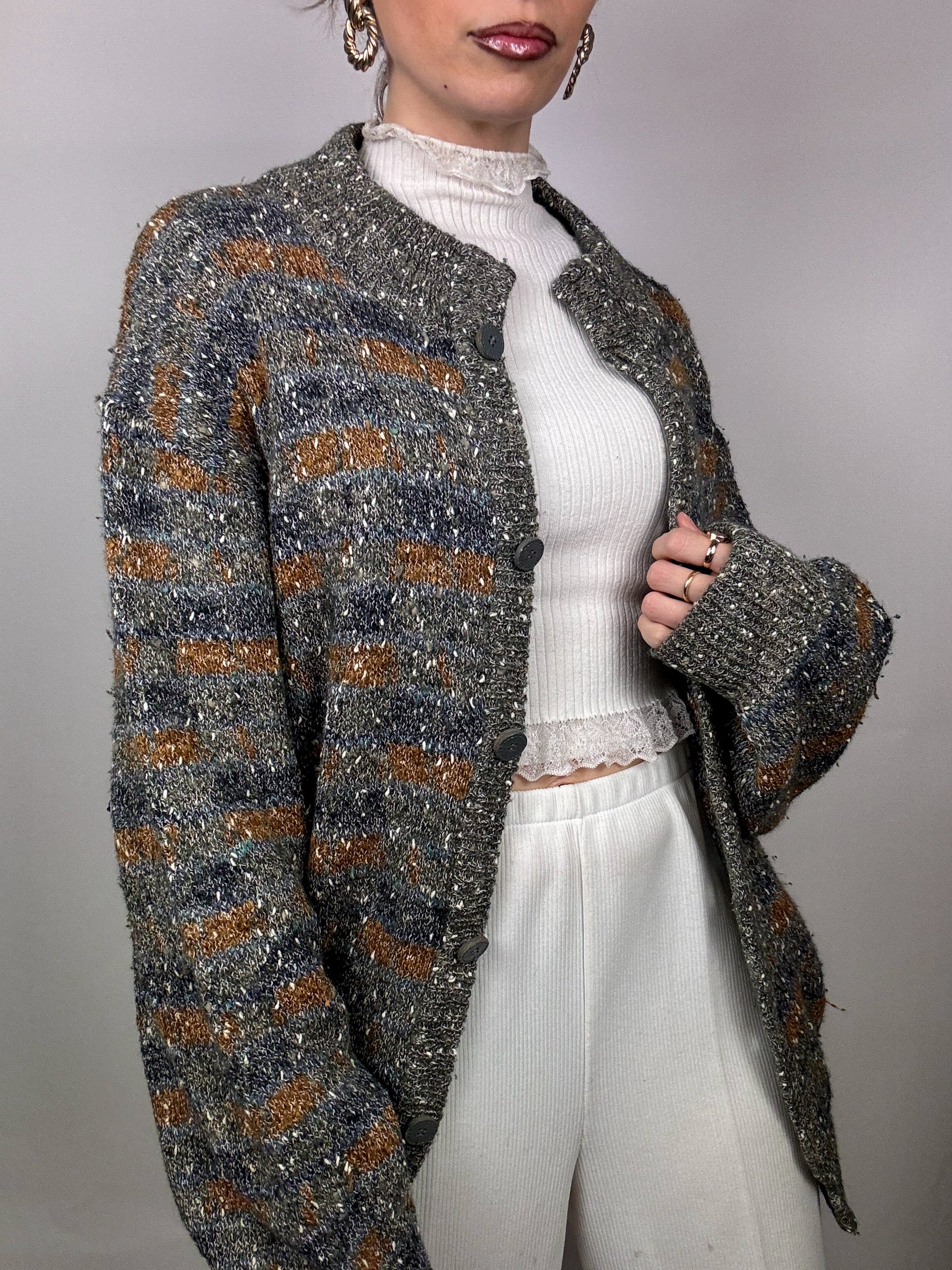 Bomber en laine multicolore L/XL vintage