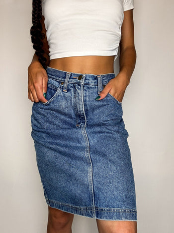 Jupe en jean midi M/L vintage